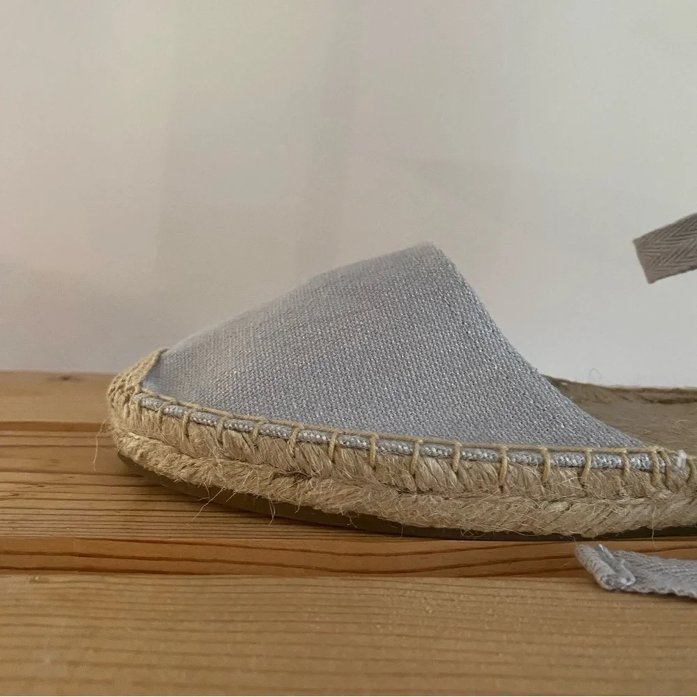 Soludos Gray Lauren Lace Up Espadrille Shoes 9.5